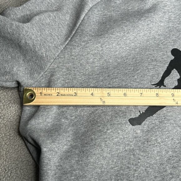 Jordan Hoodie Mens Large Gray Fleece Lined Pullover Jumpman Logo Basketball Nike - Picture 7 of 10